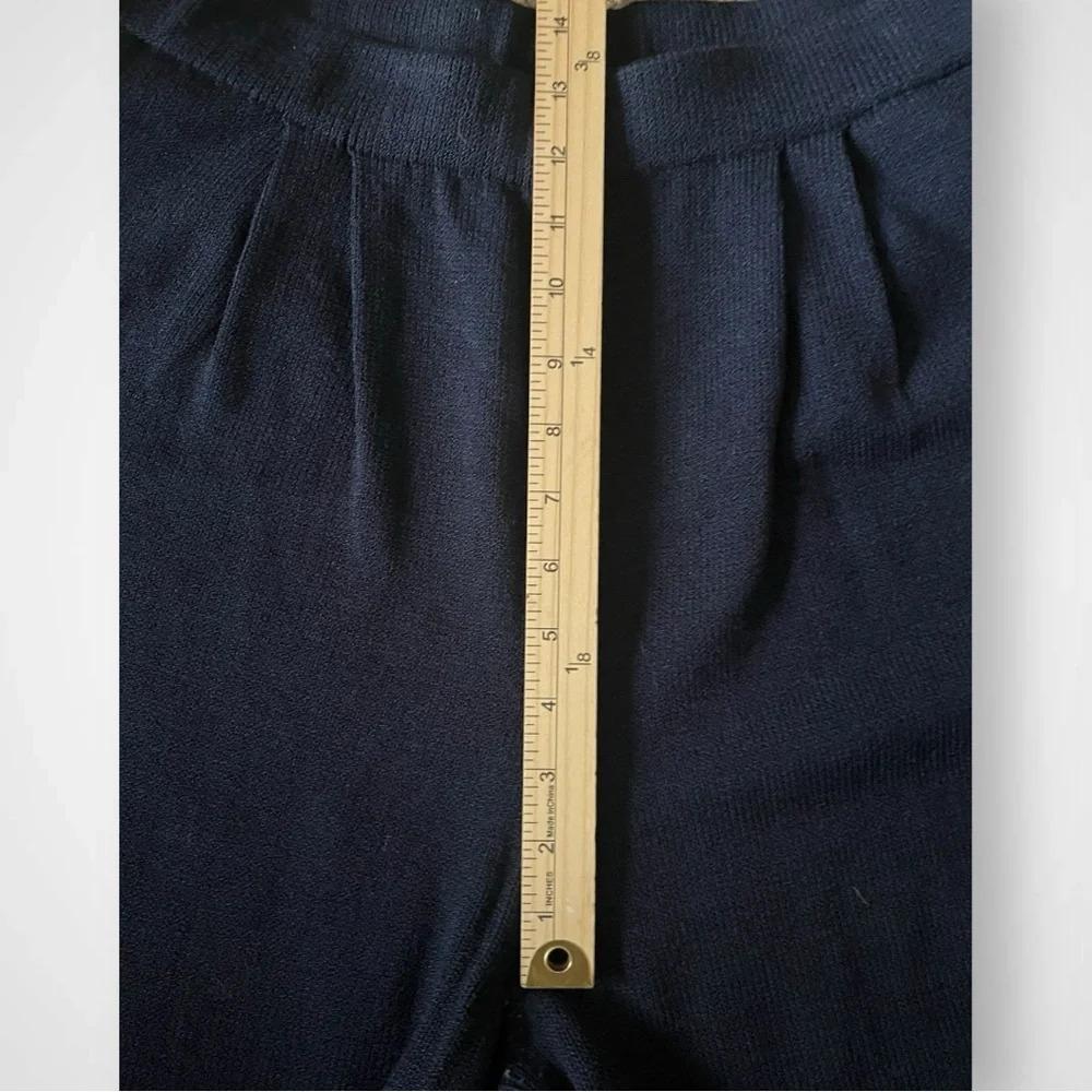 ST. JOHN COLLECTION BY MARIE GRAY Women's Navy Knit Wide Leg Pants Size 14 | EUC - Picture 7 of 10